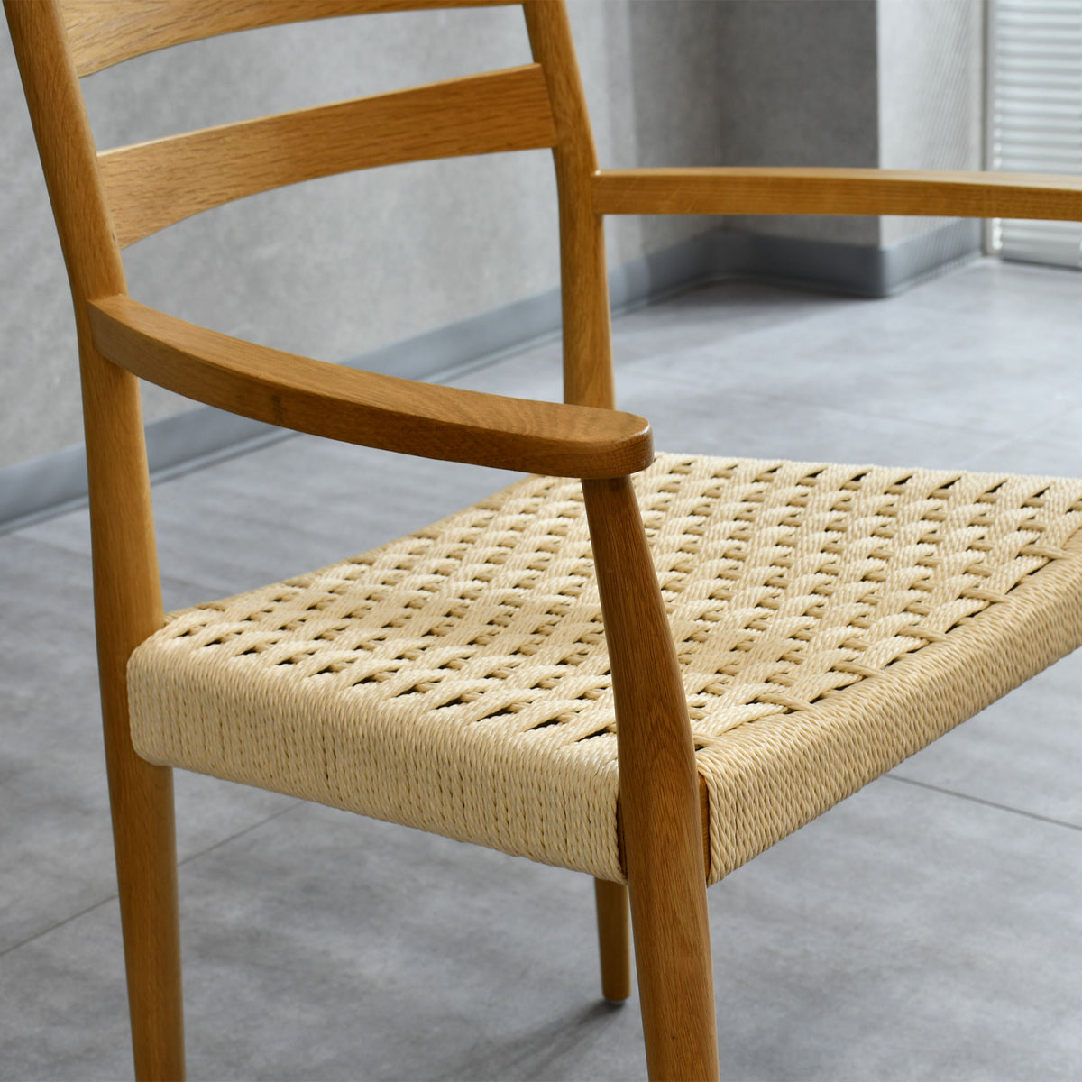 CREA オーク無垢材ペーパーコード2脚セット 座面高450mm