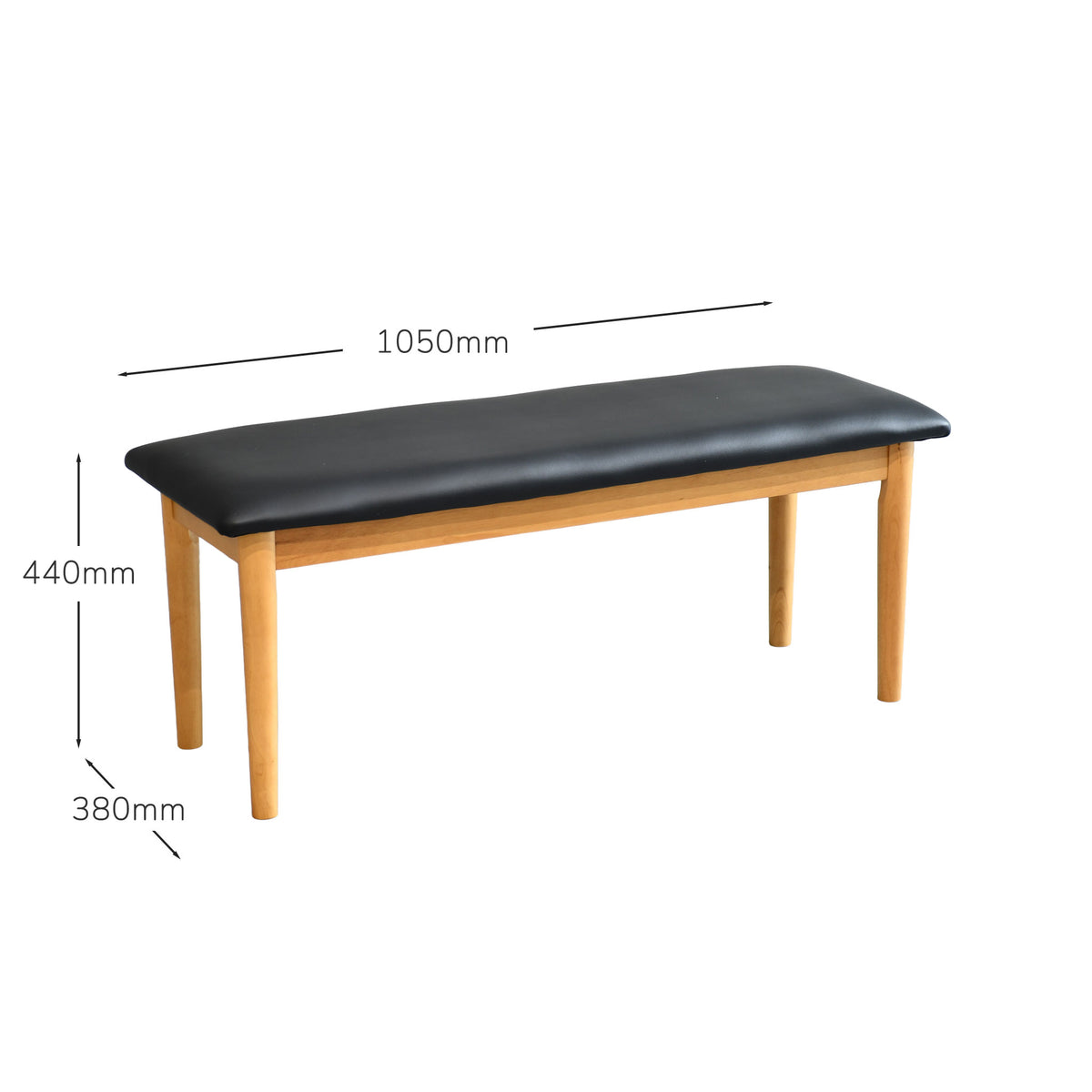 FOX-BN 105cm幅ダイニングベンチ 合成皮革 座面高440mm